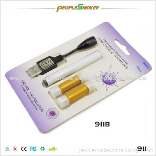 Disposable Electronic Cigarette with 2 x Cartomizers, 1 x Battery/USB Charger and Blister Pack